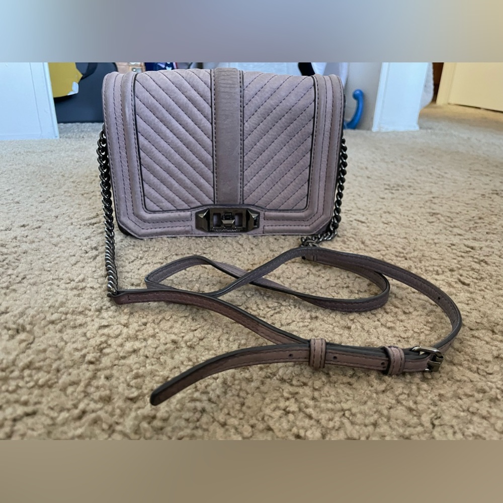 Rebecca Minkoff quilted suede & leather shoulder bag